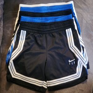 Nike Black and Blue Women's Running Shorts with White Accents (5 Pairs)